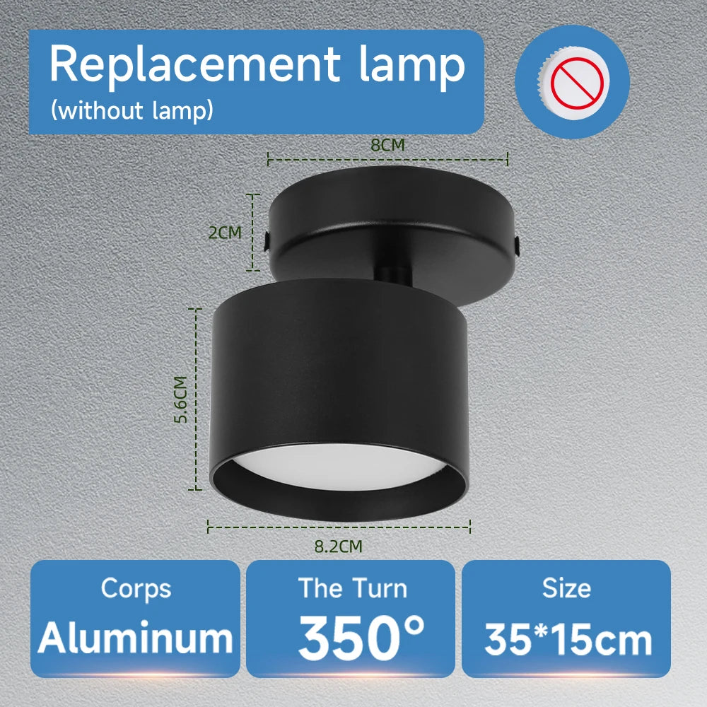 lampe moderne noir 35cm 15cm led gx53 3000k 4500k 6000k touch switch