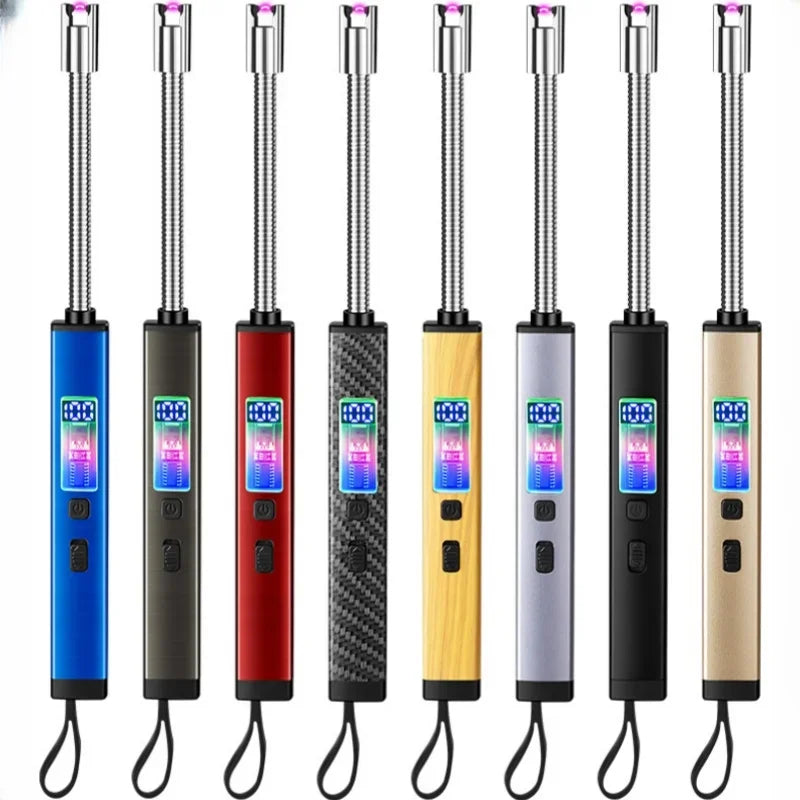 igniteur flamme pulsée électrique moderne fibre carbone windproof cigar lighter accessoire fumeur masculin cadeau