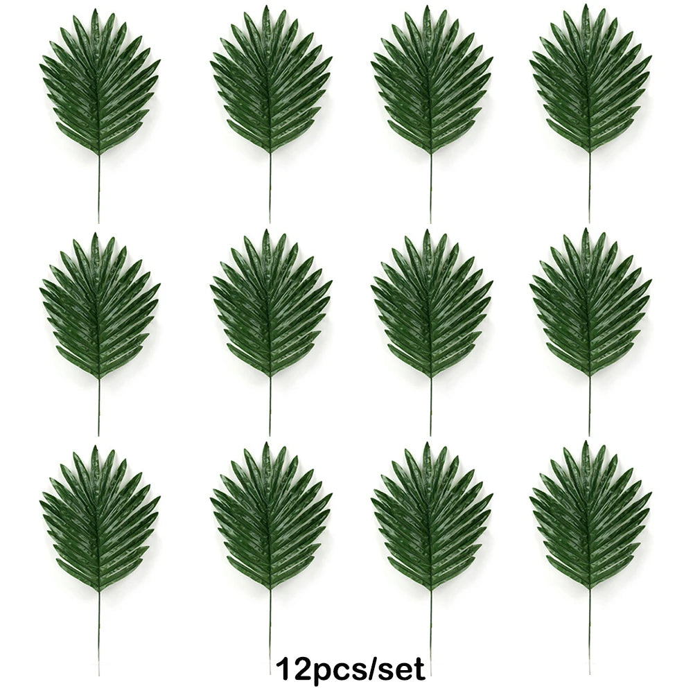 feuilles artificielles tropicales vertes décoration extérieure naturelle mariage anniversaire fête hawaïenne luau