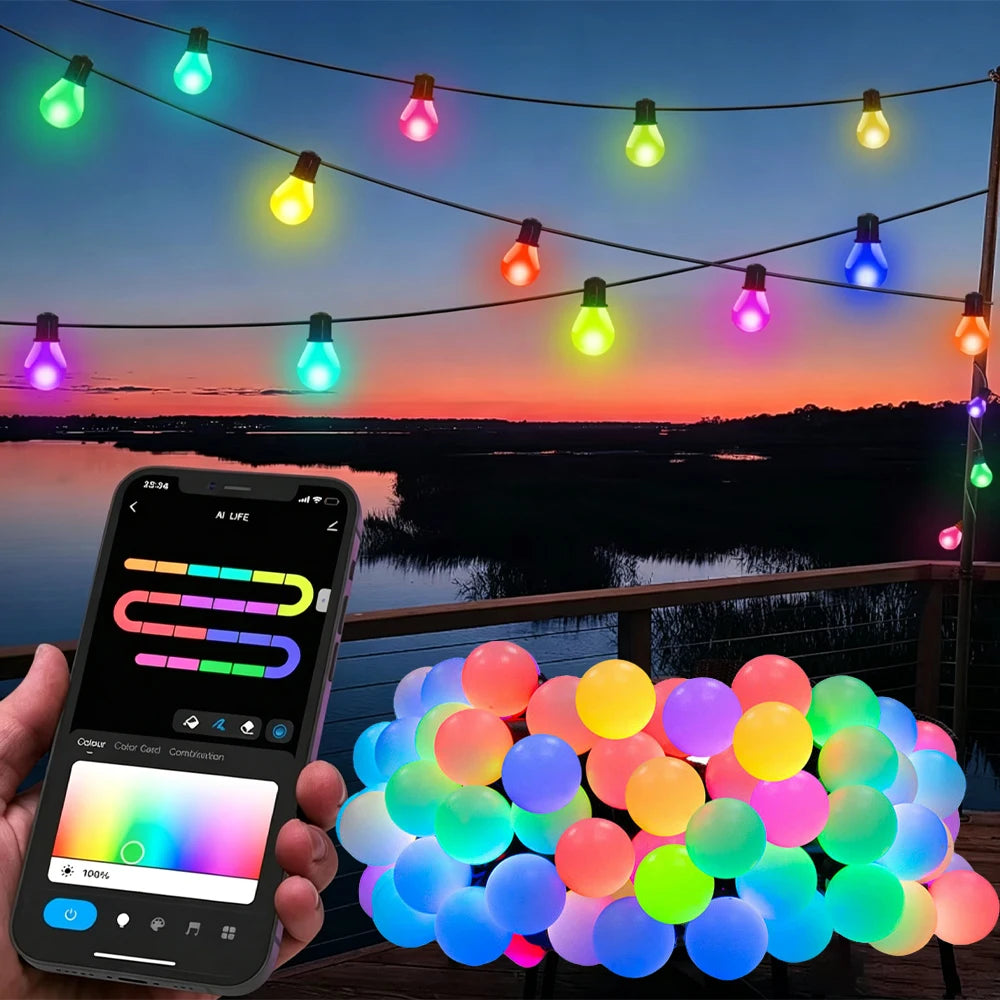 guirlande lumineuse multicolore 25 led 5m clips moderne noël décoration chambre extérieure
