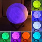 veilleuse lune led blanc moderne support bois chambre enfants lumière douce