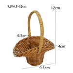 panier tressé marron clair poignée utilisation multiple réutilisable traditionnel maison fleurs rangement