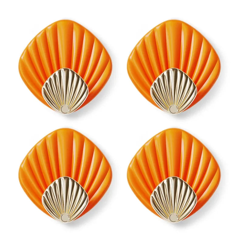 porte serviettes adhésifs coquillage moderne blanc gris orange vert salle bains cuisine
