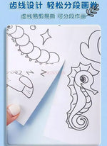 rouleau papier colorier motifs animaux crayons couleurs enfants dessin animé