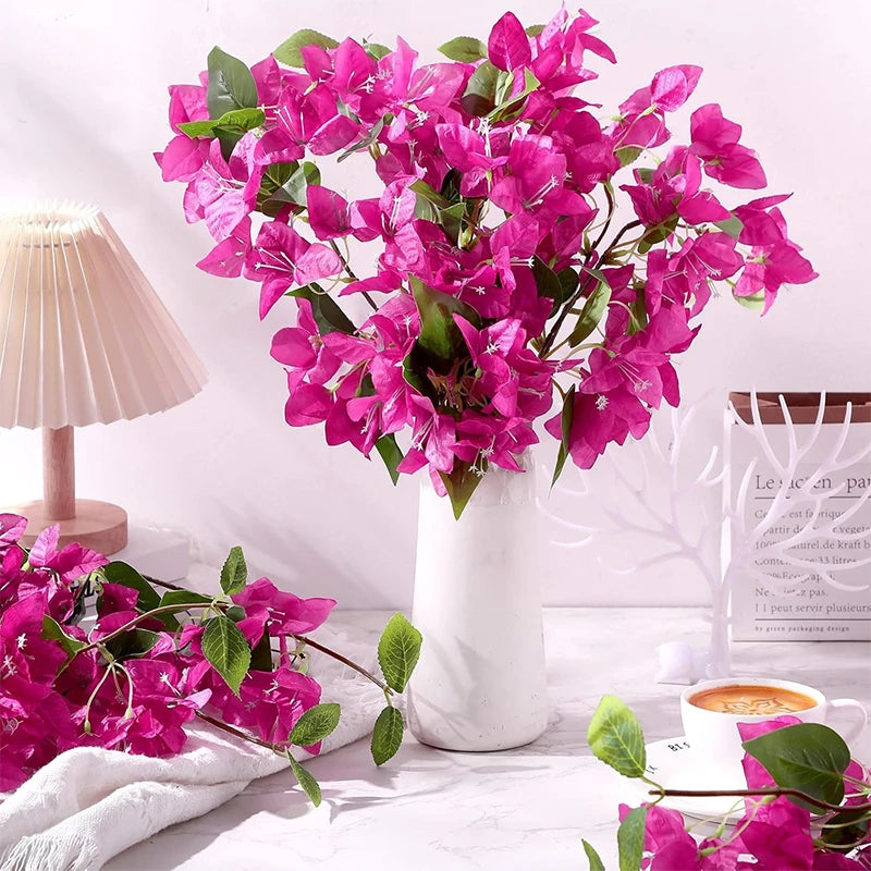 guirlande artificielle bougainvilliers rose vif fleurs feuilles moderne décoration extérieure anniversaire exposition