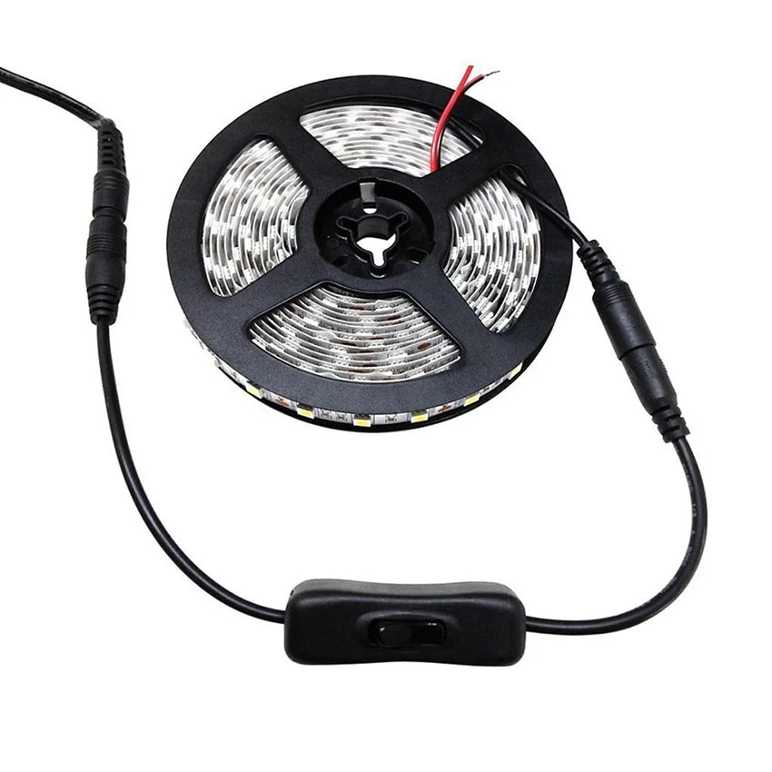 interrupteur led noir moderne adhésif câble 30cm connecteurs 5.5mm 2.1mm 24v 3amps