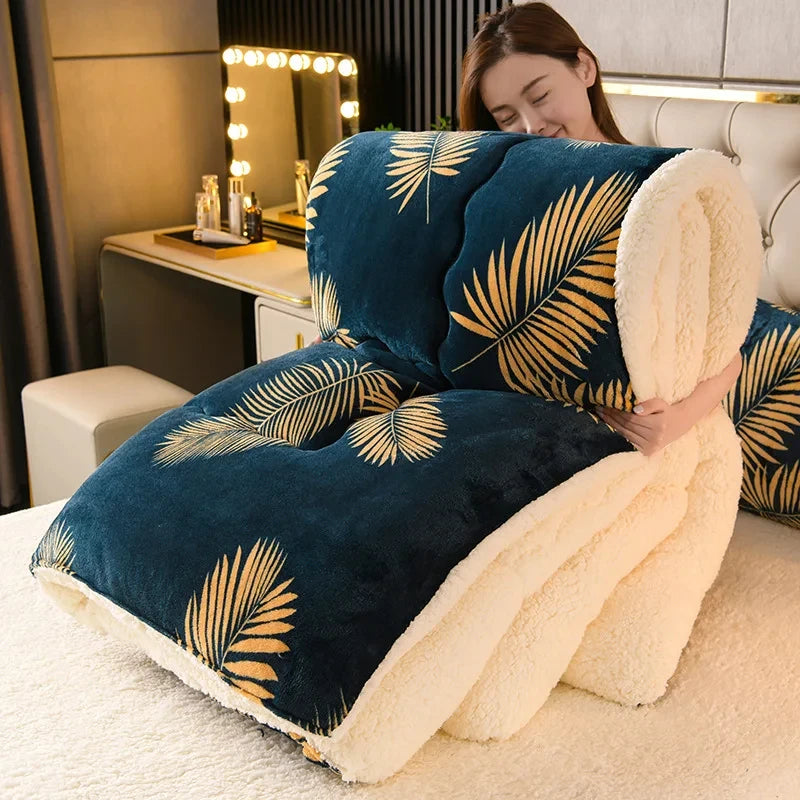 peluche douce couverture hiver verte fleur blanche confortable lit 150x200cm 180x220cm 200x230cm