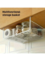 panier rangement multifonctionnel noir maille métallique moderne adhésif cuisine étudiant garde robe chambre