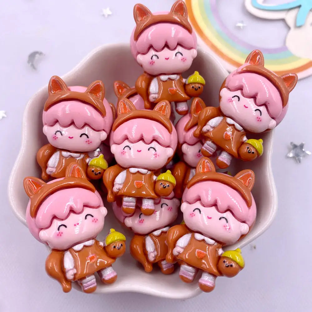 figurines animées colorées cartoon personnages accessoires coronnes chapeaux sacs ornement scrapbooking bricolage