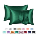 protège oreiller moderne soie brillante housse protection lit élégante couleur unie