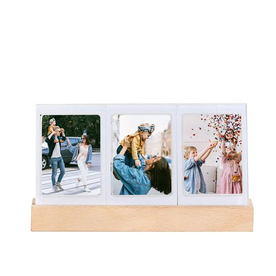 Cadre photo 3 en 1 acrylique transparent avec lumière LED pour Fujifilm Instax Mini