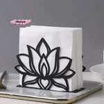 porte serviettes moderne métal noir blanc fleur lotus minimaliste adhésif salon
