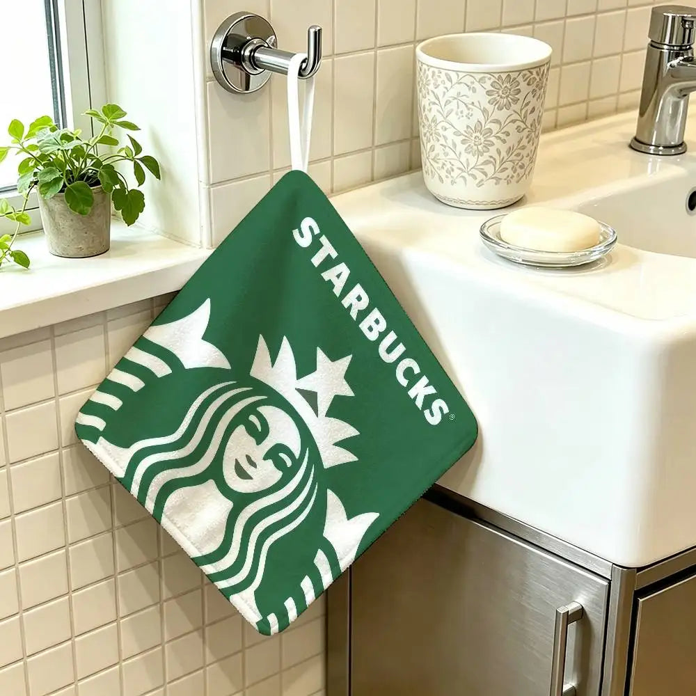 sac main vert logo starbucks blanc anneau métallique moderne polyvalent durable polyester Jacquard