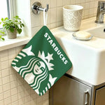 sac main vert logo starbucks blanc anneau métallique moderne polyvalent durable polyester Jacquard