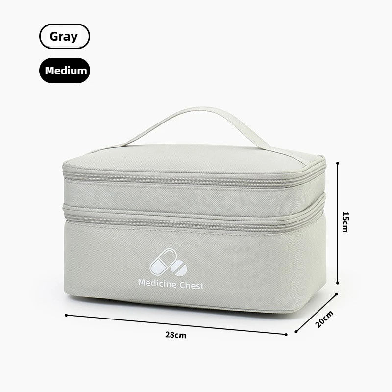 trousse médecine rouge réutilisable sac rangement oxford pratique compartiments médicaments première aide emergencesécole
