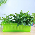 jardinières rectangulaires pots fleurs plastique violet vert jaune rose moderne rayures horizontales intérieurextérieur