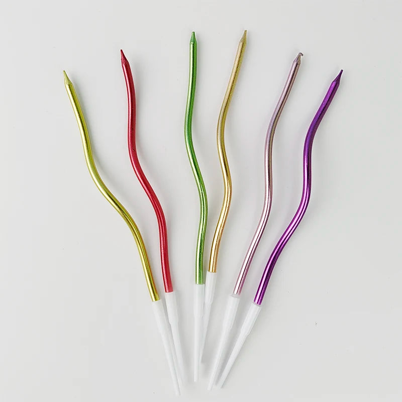 bougies gâteau or rose vert violet blanc lisses brillantes moderne festif anniversaire mariage fiançailles