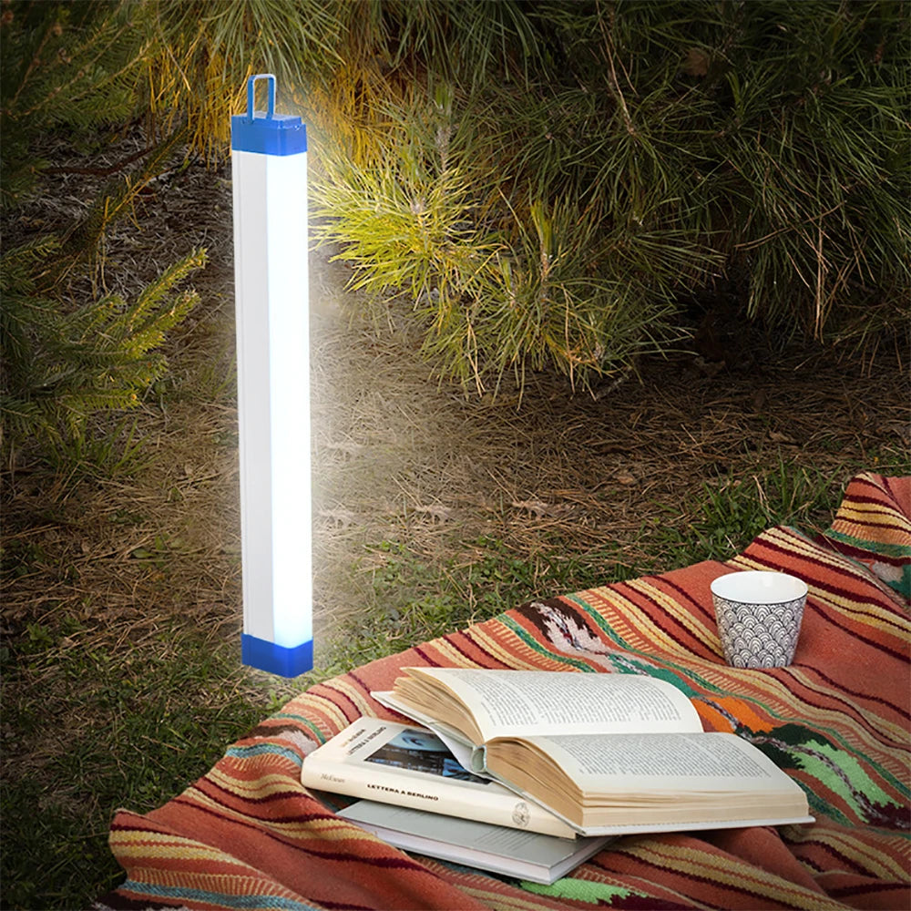 lampe camping rechargeable aimantée transparente moderne blanc bleu 60lm 249lm usb