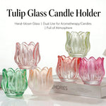 support bougie tulipe moderne rose rouge vert transparentDecoration élégante maison mariage