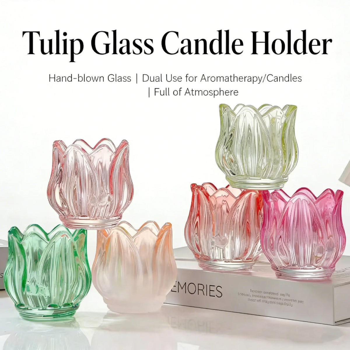 support bougie tulipe moderne rose rouge vert transparentDecoration élégante maison mariage