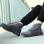 bottines homme toile beige gris vert olive chaussures sport confortables rétro lacets