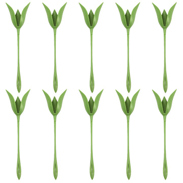 porte serviettes artificielles tulipes feuilles rose vert modernes kit pliage table decoration