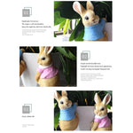 Des lapins en peluche ornés de vêtements de couleurs vives, avec des détails attrayants et des expressions faciales réalistes, donnent une impression de vie et de charme à ce produit d'artisanat unique.