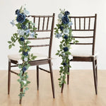 guirlandes florales artificielles roses feuilles vertes mariage romantique extérieur violet blanc bleu
