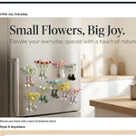 aimants decoratifs mini vases fleurs artificielles differentes couleurs transparentes champetre refrigerateur