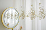 rideau blanc brodé transparent classique chambre salon polyester moderne