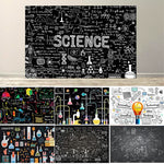 toile fond scientifique illustrations mathématiques chimie géométrie physique noire polyester grande taille