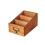 boîte rangement bois rustique compartiments télécommandes smartphones accessoires vintage respectueux environnement pastorale