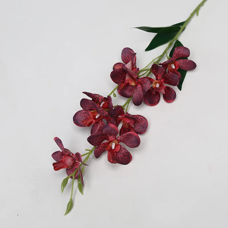 décoration intérieure branche artificielle vanda soie rouge orange blanc bleu naturelle cloches vertes