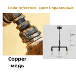 Lampe suspendue industrielle bronze noir rouge verre transparent chaîne métallique E27 vintage 10 15m²