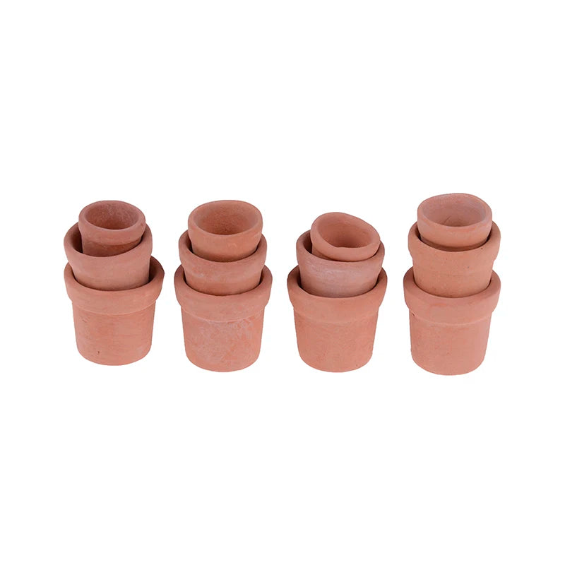 pots miniature terre cuite différents tailles fleurs jaunes plante grasse rustic