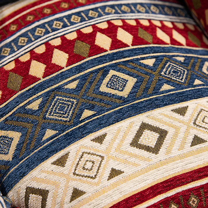 coussin sol géométrique imprimé moderne confortable antidérapant coton pp polyester opaque beige bleu rouge