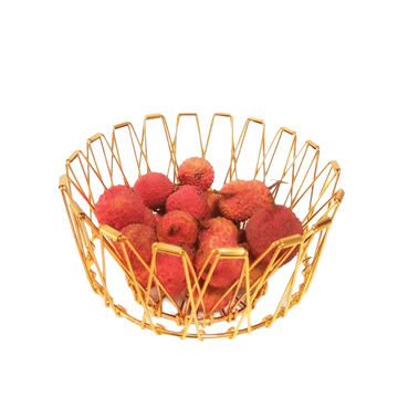 panier métal or argent multiple utilisation moderne minimaliste rechargeable extensible dessert