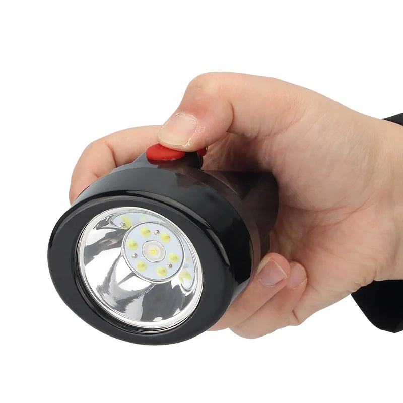 lampe frontale led sans fil noir rouge bande velcro adaptateur secteur haute luminosité mode