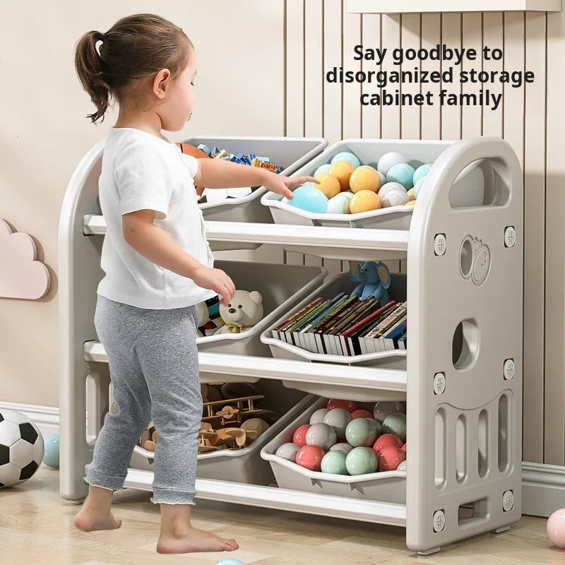 étagère rangement enfant gris moderne 65cm 77cm 32cm rangement jouets livres pratique