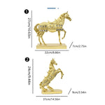 statuette cheval doré ornée strass art déco maison feng shui cadeau anniversaire noël pâques