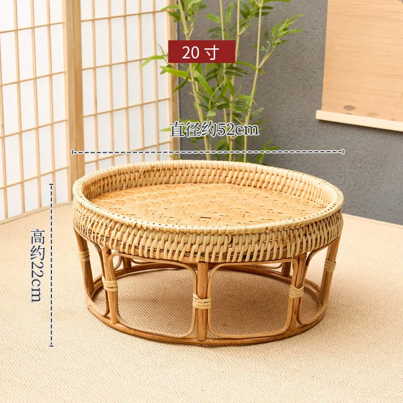 plateau rotin tressé beige rustique assiettes incluses pique nique patio durableextérieur naturel