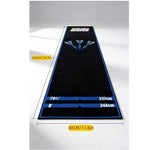 tapis fléchettes noir bleu logo cuesto moderne antidérapant polyester durable intérieur extérieur chambre couloir