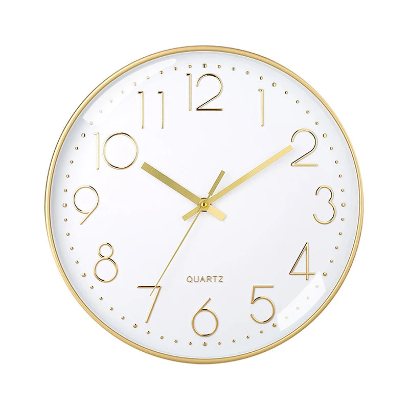 horloge murale moderne nordique verre transparent chiffres arabes blanc noir