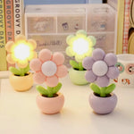 veilleuse led fleur rose verte violacée moderne chambre enfant basse consommation abs