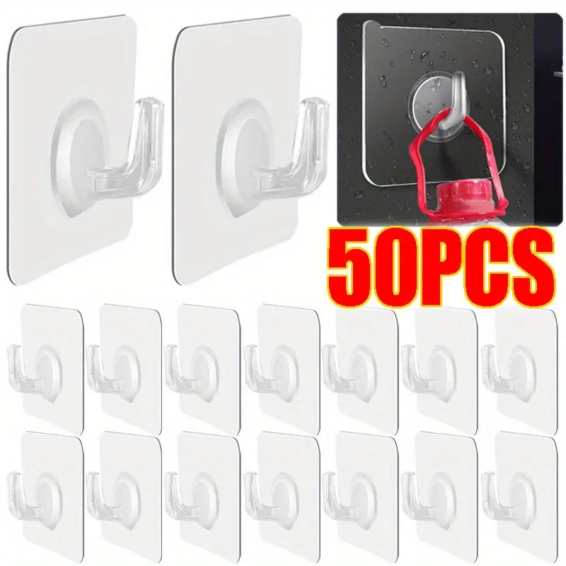 porte sacs porte clés adhésifs transparents support charge lourde multiple utilisation moderne pratique chambre