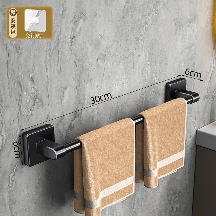 porte serviettes mural gris lisse adhésif moderne salle bain serviettes self contained