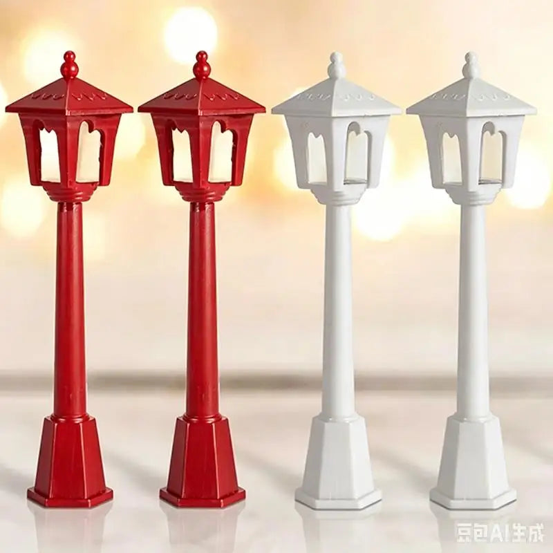 lanternes miniatures rouges décoratives ajourées vintage diorama noël artisanat DIY