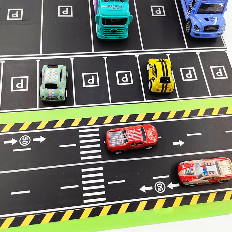 décoration adhésive éléments routiers signalisation panneau parking route enfants jouet