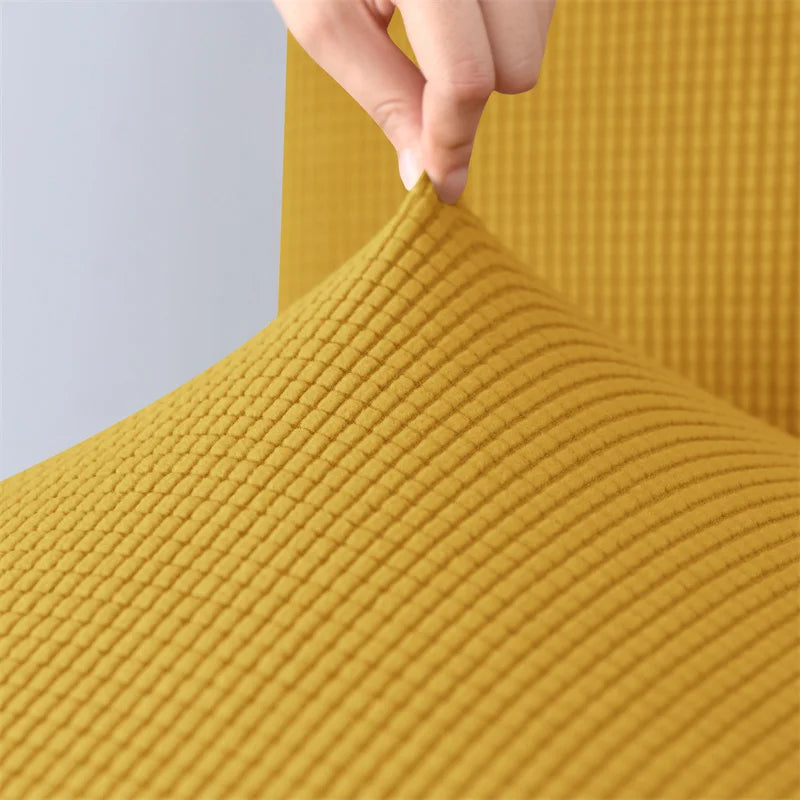 Housse chaise jaune rayée moderne adhésive polyester bar stool banquet