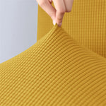 Housse chaise jaune rayée moderne adhésive polyester bar stool banquet